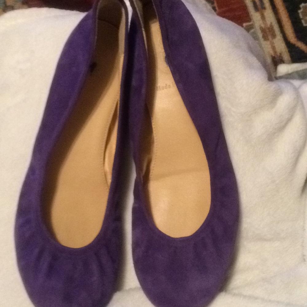 J crew purple suede flats